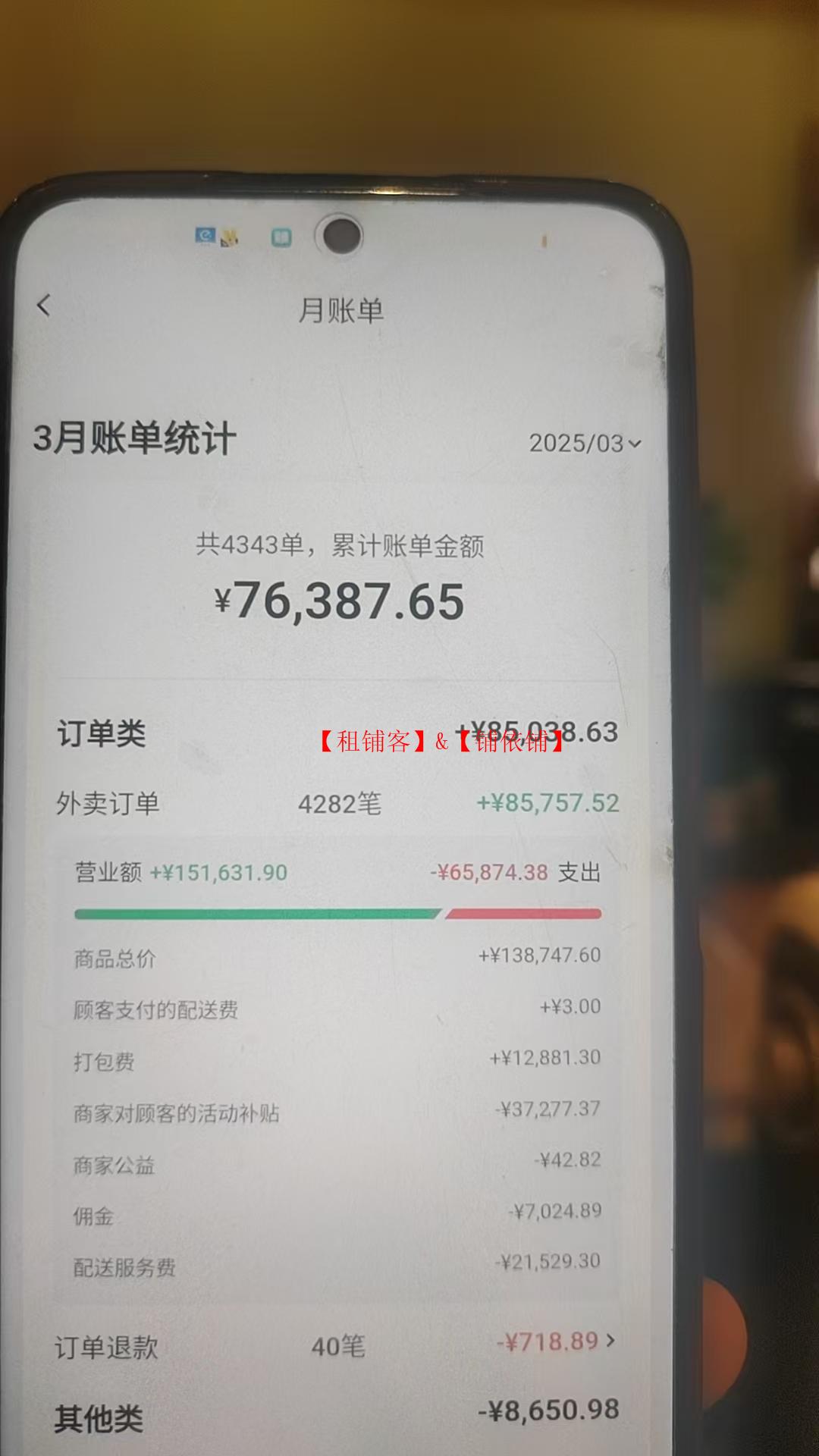 南明区花果园中央商务区盈利外卖店转让 月销量9000＋